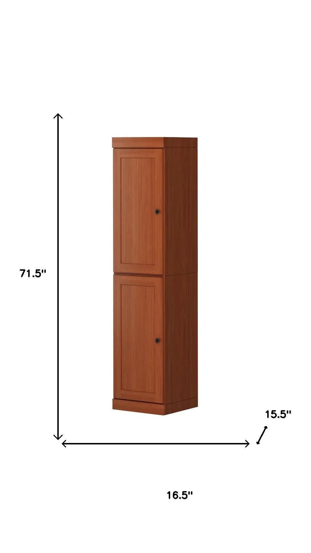 72" Coffee Solid Wood Two Door Pantry Or Storage Closet Homeroots Kitchen & Dining