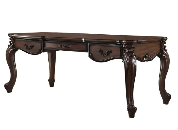 72" Dark Brown Wood Executive Desk With Three Drawers Homeroots Office