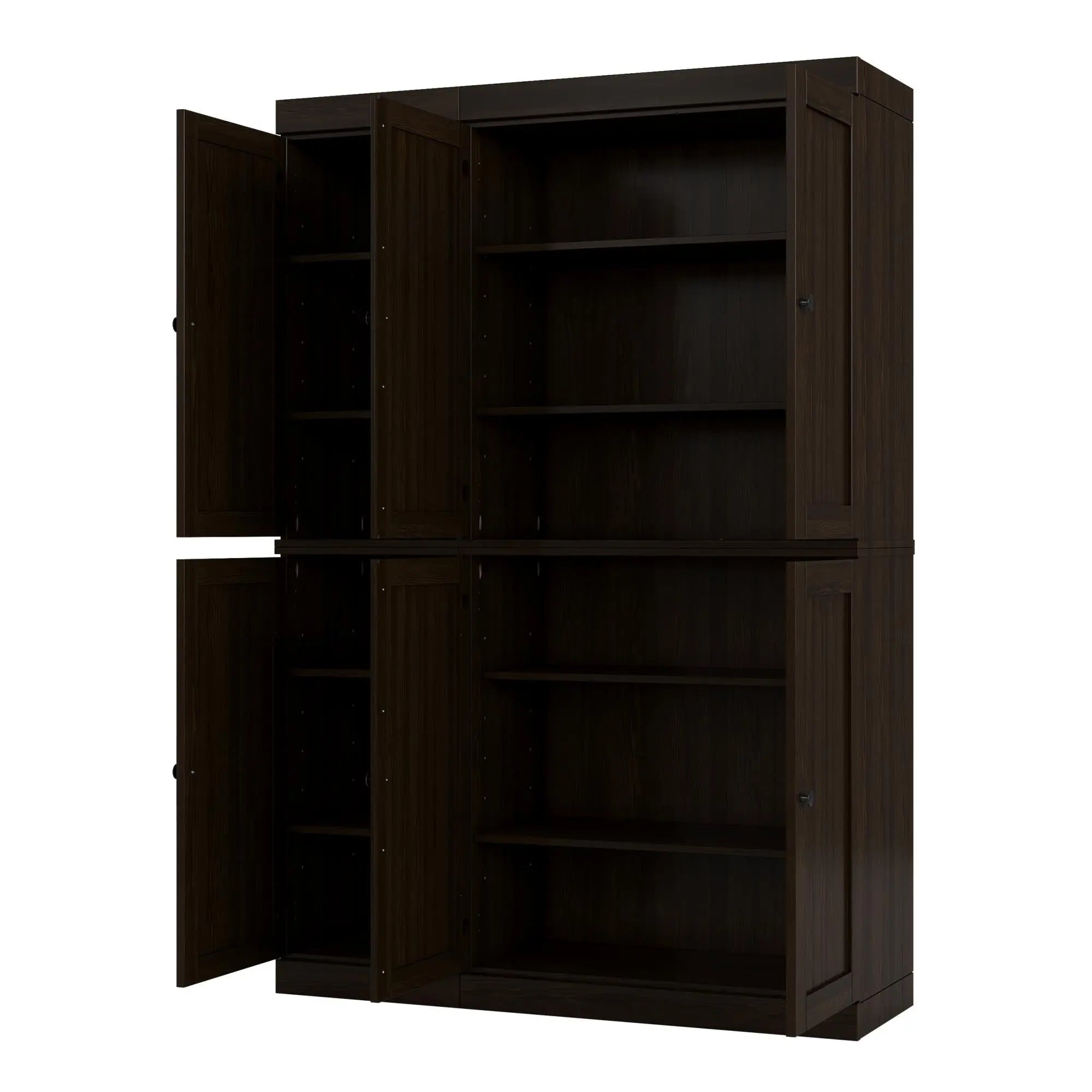 72" Espresso Solid Wood 8 Pantry Or Storage Closet Homeroots Kitchen & Dining