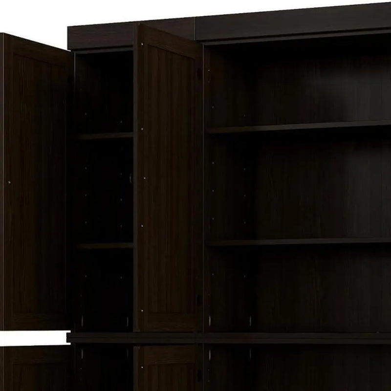 72" Espresso Solid Wood 8 Pantry Or Storage Closet Homeroots Kitchen & Dining