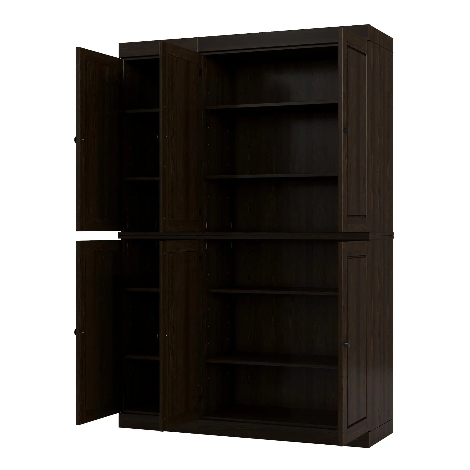 72" Espresso Solid Wood 8 Pantry Or Storage Closet Homeroots Kitchen & Dining