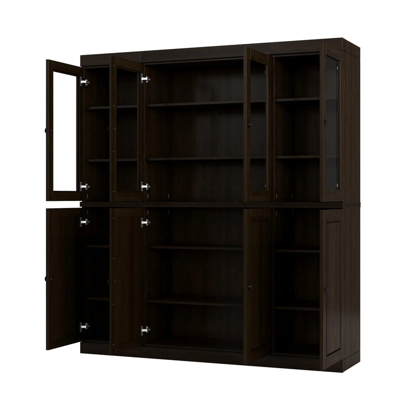 72" Espresso Solid Wood 8 Pantry Or Storage Closet Homeroots Kitchen & Dining