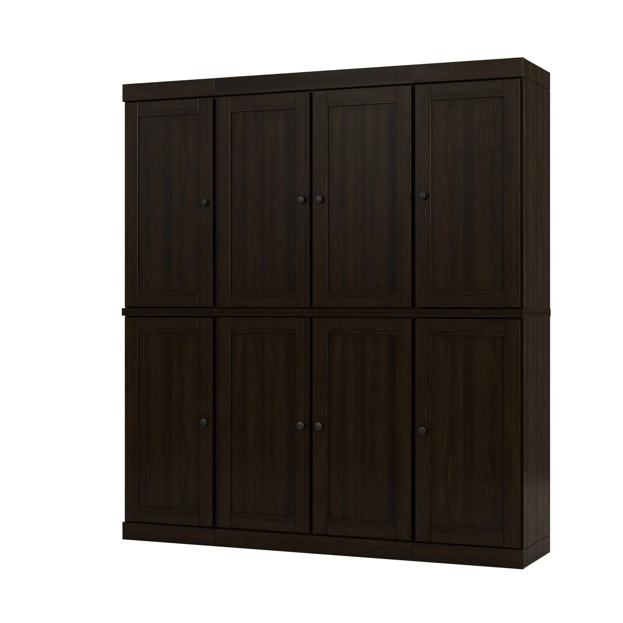 72" Espresso Solid Wood 8 Pantry Or Storage Closet Homeroots Kitchen & Dining