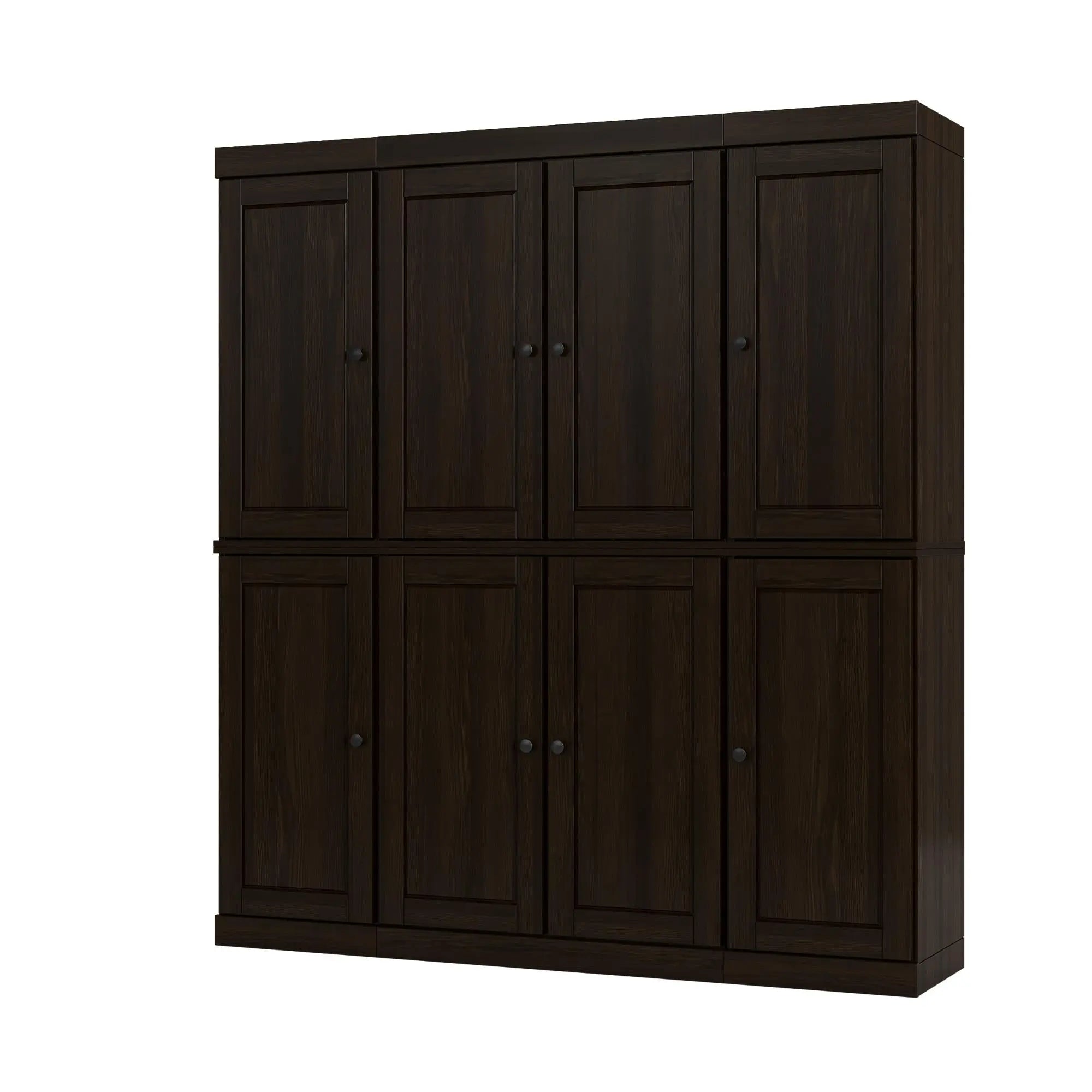 72" Espresso Solid Wood 8 Pantry Or Storage Closet Homeroots Kitchen & Dining