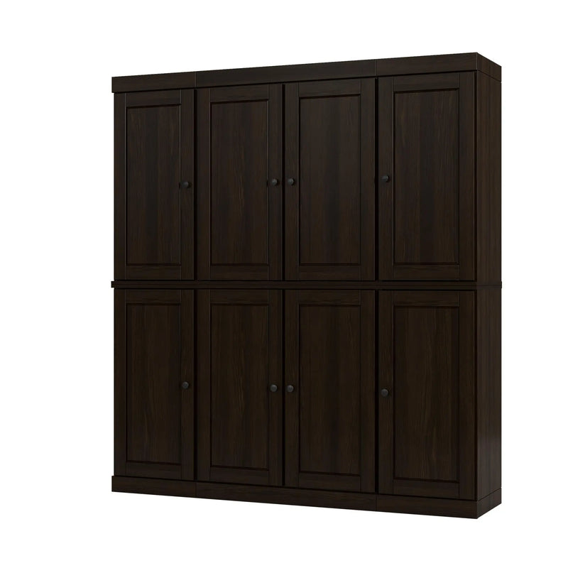 72" Espresso Solid Wood 8 Pantry Or Storage Closet Homeroots Kitchen & Dining