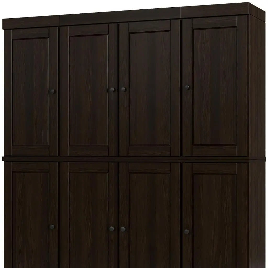72" Espresso Solid Wood 8 Pantry Or Storage Closet Homeroots Kitchen & Dining