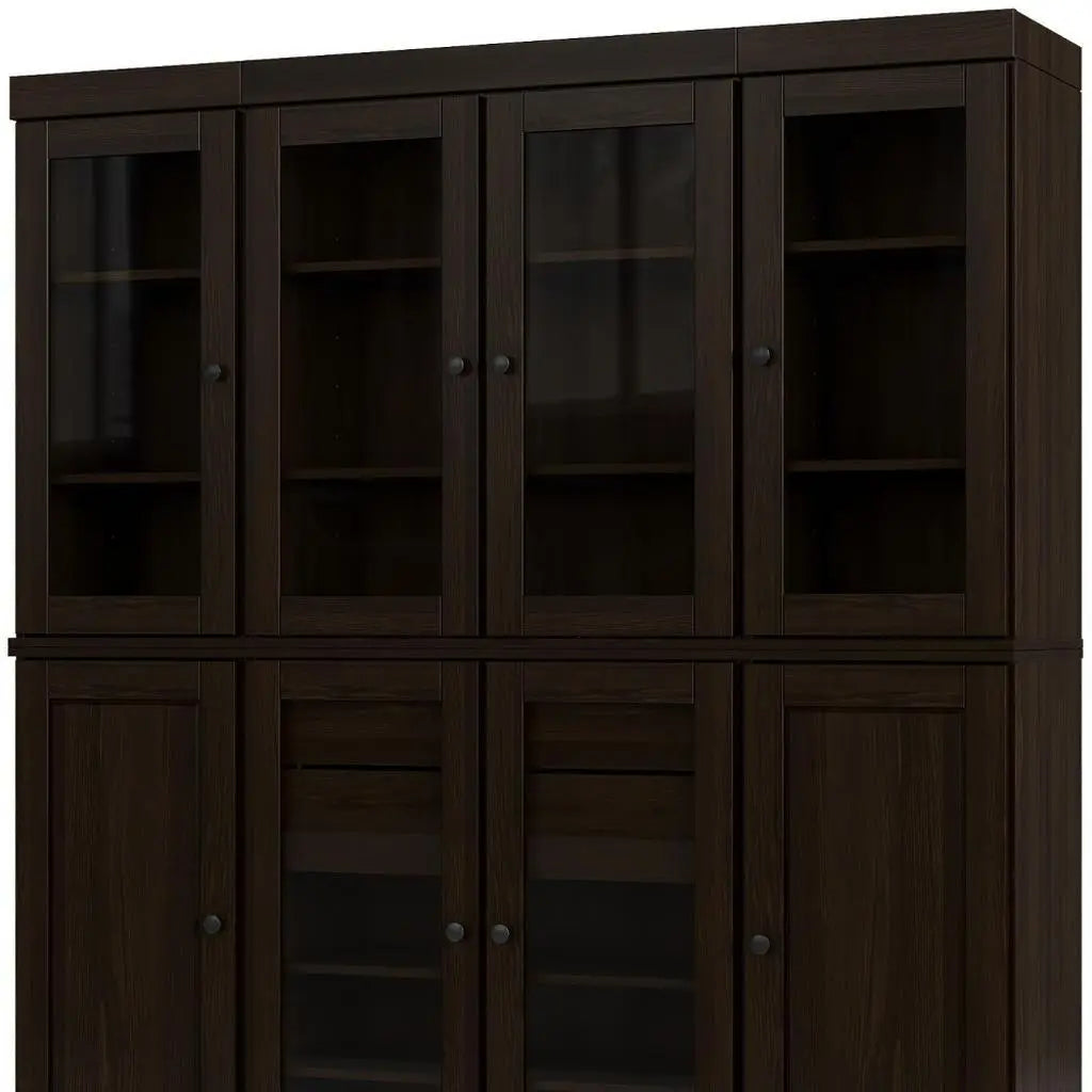 72" Espresso Solid Wood 8 Two Drawer Pantry Or Storage Closet Homeroots Kitchen & Dining
