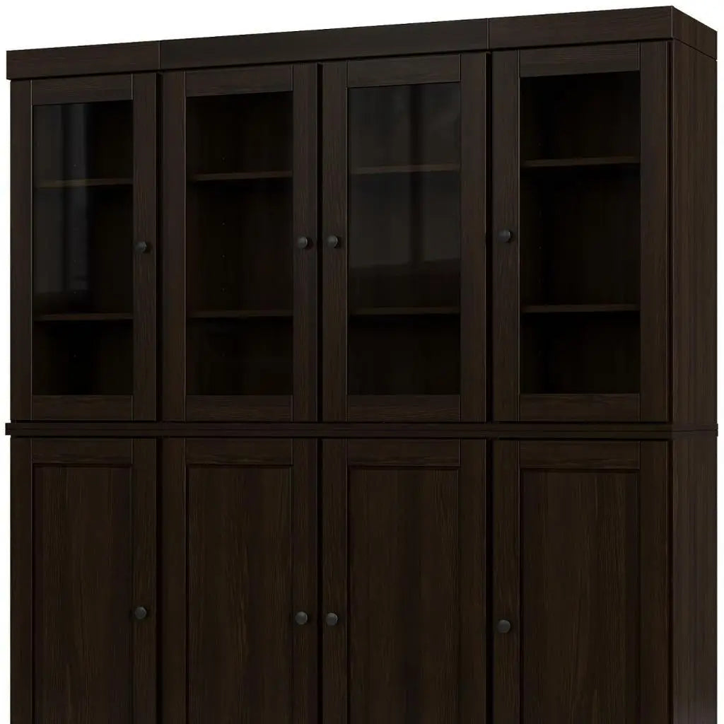 72" Espresso Solid Wood 8 Two Drawer Pantry Or Storage Closet Homeroots Kitchen & Dining
