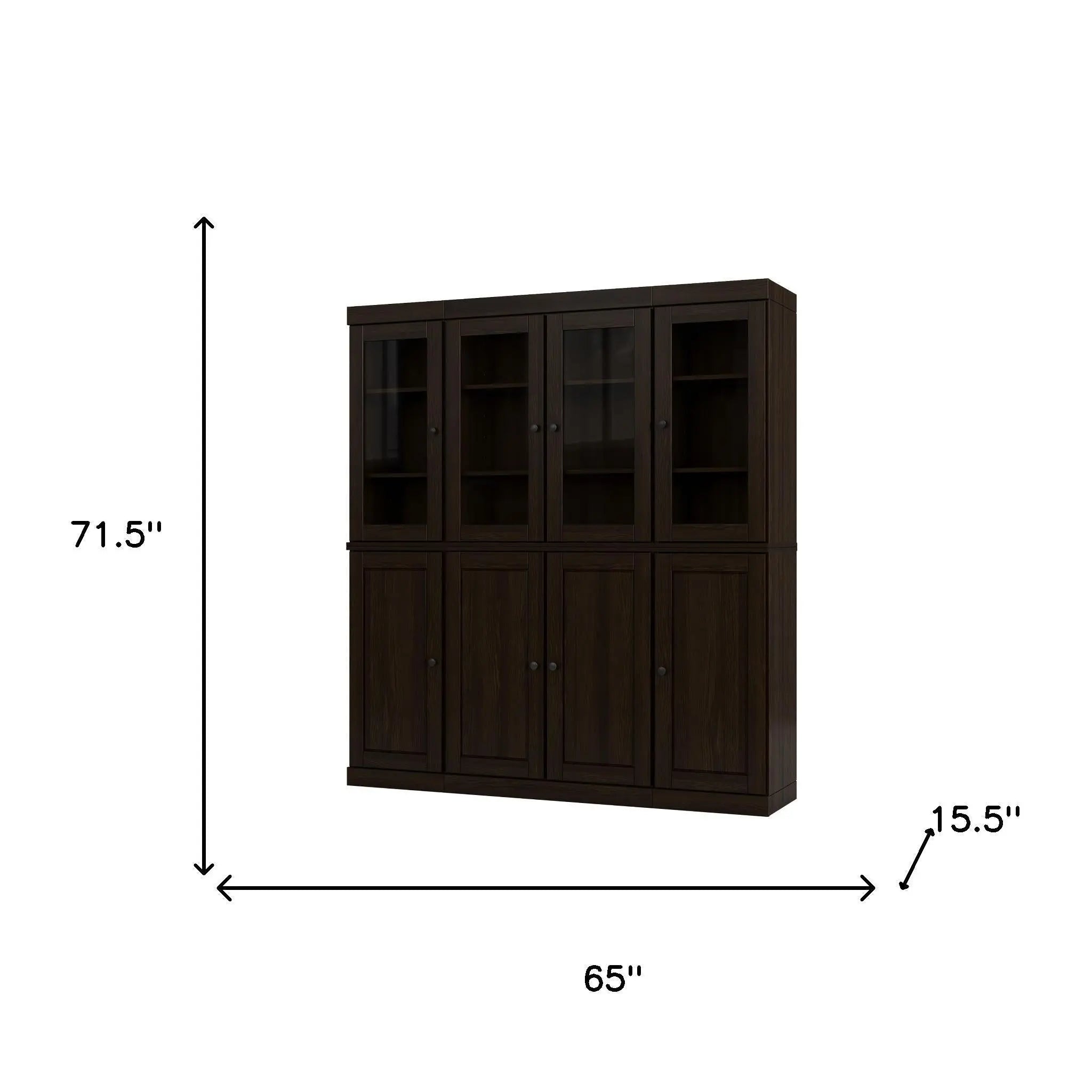 72" Espresso Solid Wood 8 Two Drawer Pantry Or Storage Closet Homeroots Kitchen & Dining