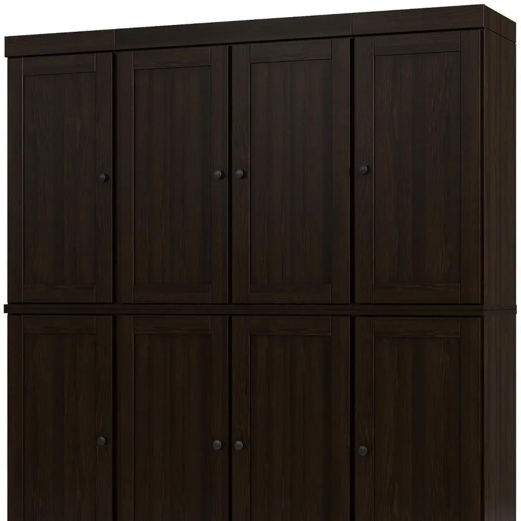 72" Espresso Solid Wood 8 Two Drawer Pantry Or Storage Closet Homeroots Kitchen & Dining