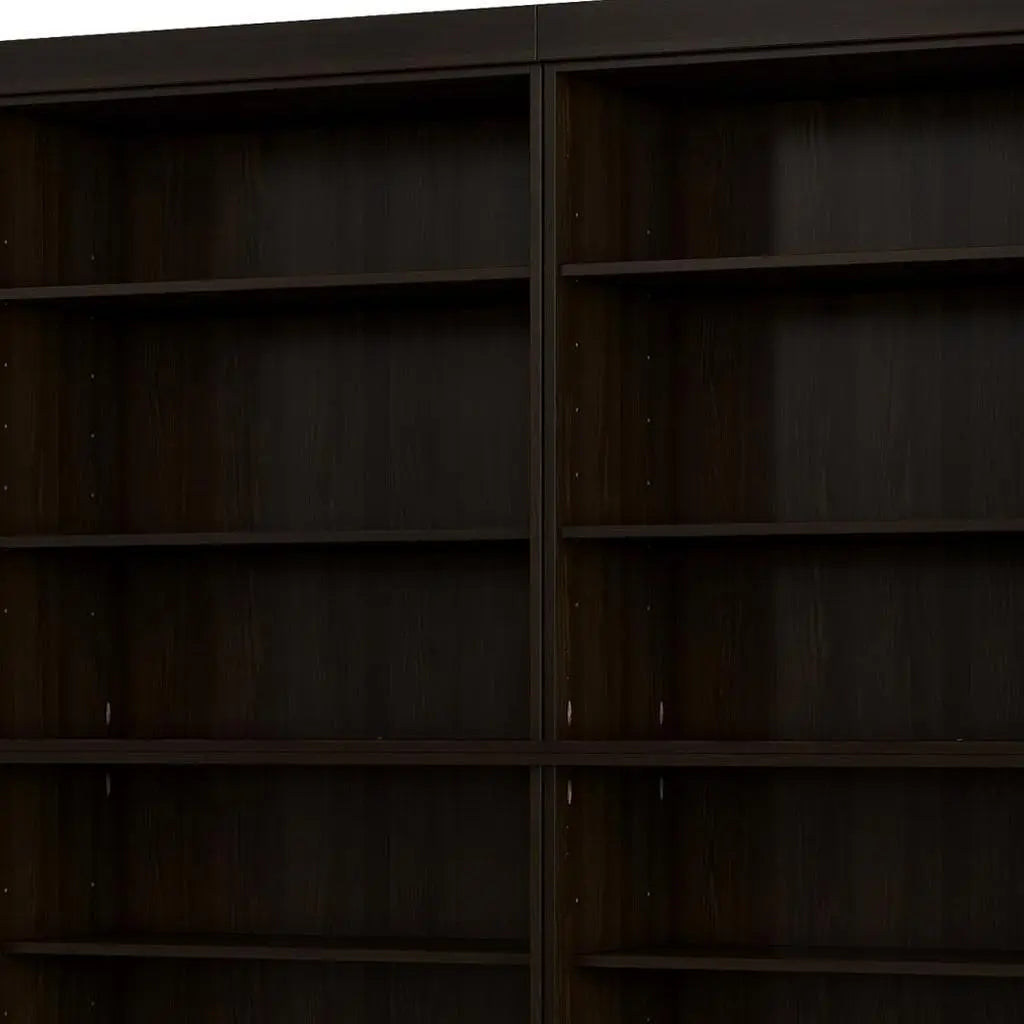 72" Espresso Solid Wood Adjustable Twelve Tier Library Bookcase Homeroots Office