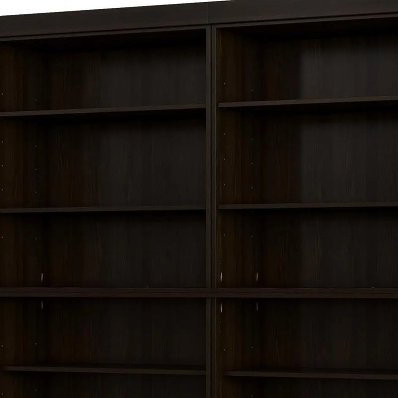 72" Espresso Solid Wood Adjustable Twelve Tier Library Bookcase Homeroots Office