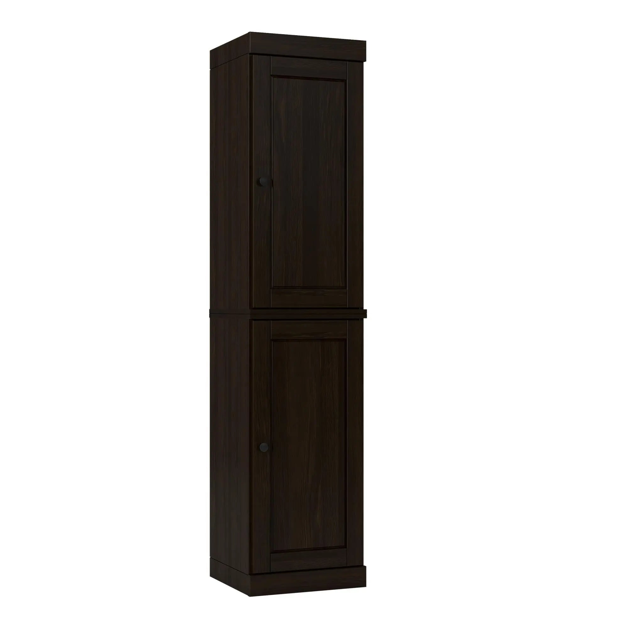 72" Espresso Solid Wood Two Door Pantry Or Storage Closet Homeroots Kitchen & Dining