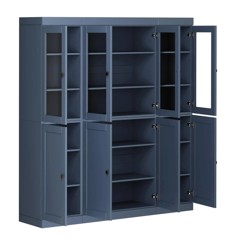72" French Blue Solid Wood 8 Pantry Or Storage Closet Homeroots Kitchen & Dining
