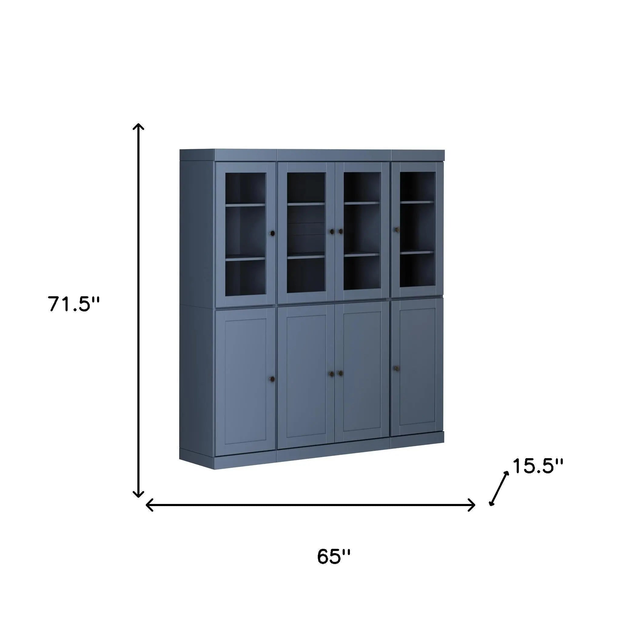 72" French Blue Solid Wood 8 Pantry Or Storage Closet Homeroots Kitchen & Dining