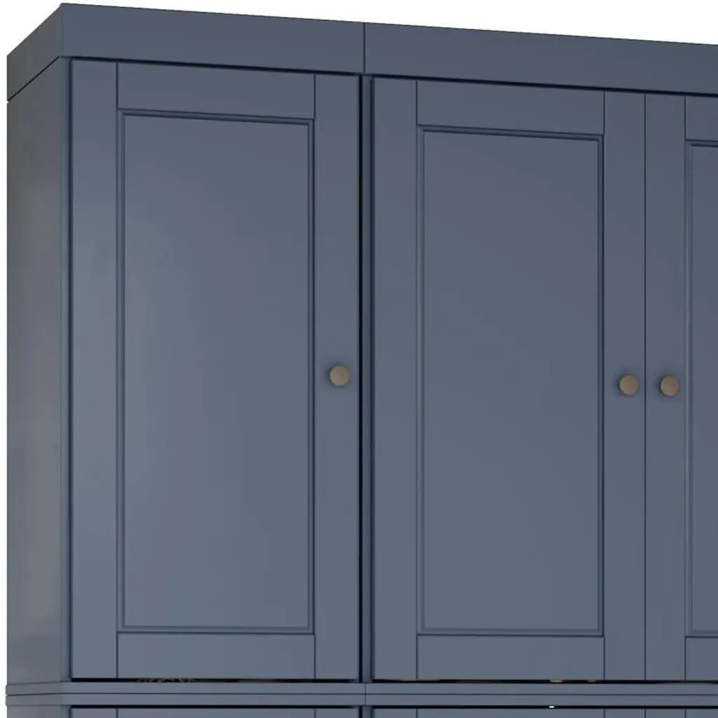 72" French Blue Solid Wood 8 Pantry Or Storage Closet Homeroots Kitchen & Dining