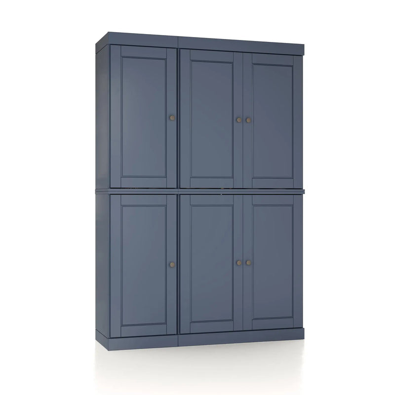 72" French Blue Solid Wood 8 Pantry Or Storage Closet Homeroots Kitchen & Dining