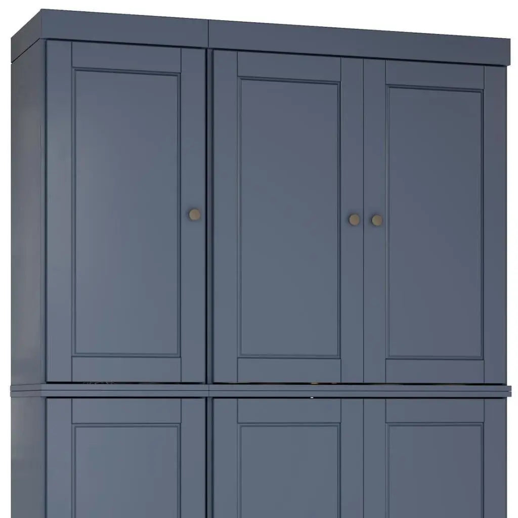72" French Blue Solid Wood 8 Pantry Or Storage Closet Homeroots Kitchen & Dining