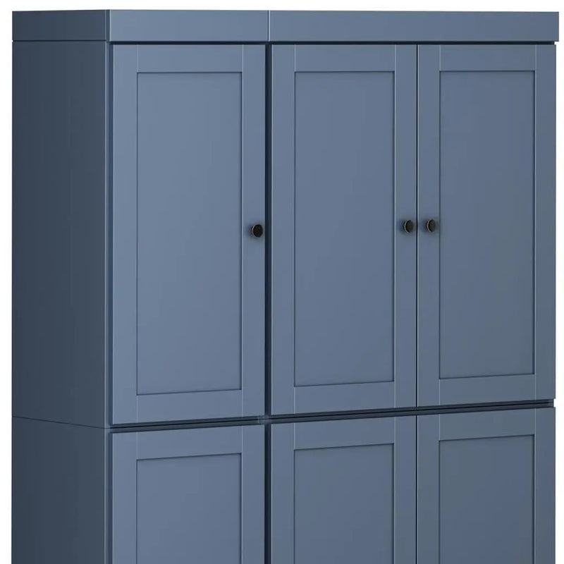 72" French Blue Solid Wood 8 Pantry Or Storage Closet Homeroots Kitchen & Dining