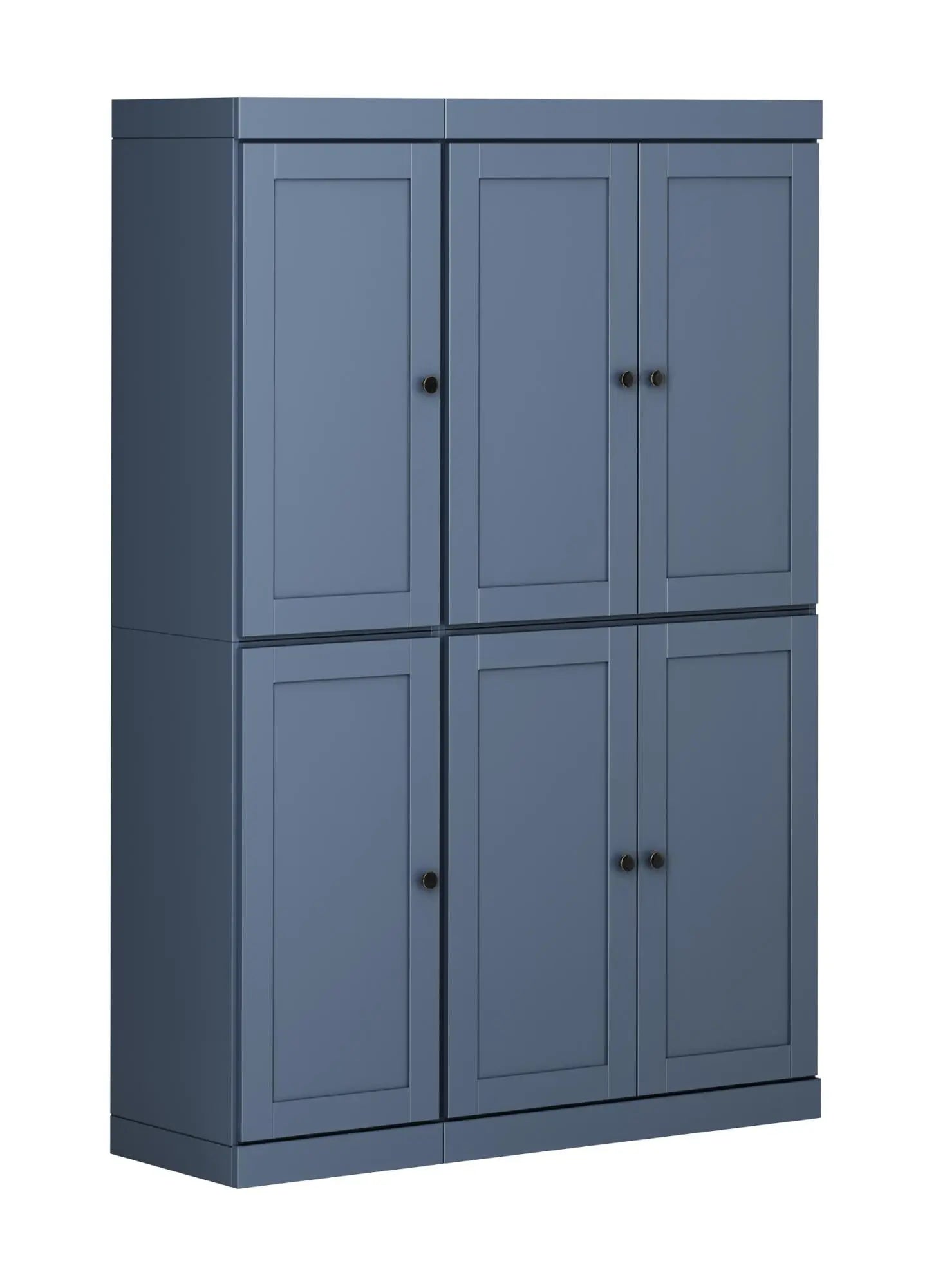 72" French Blue Solid Wood 8 Pantry Or Storage Closet Homeroots Kitchen & Dining