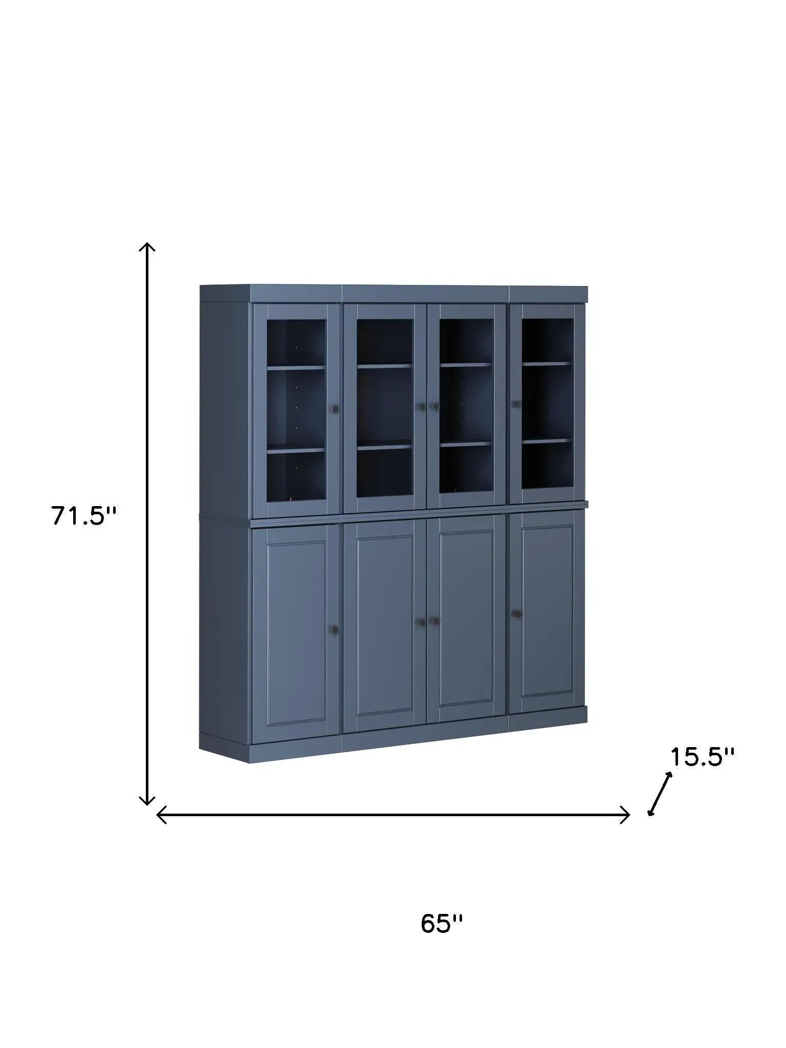 72" French Blue Solid Wood 8 Pantry Or Storage Closet Homeroots Kitchen & Dining