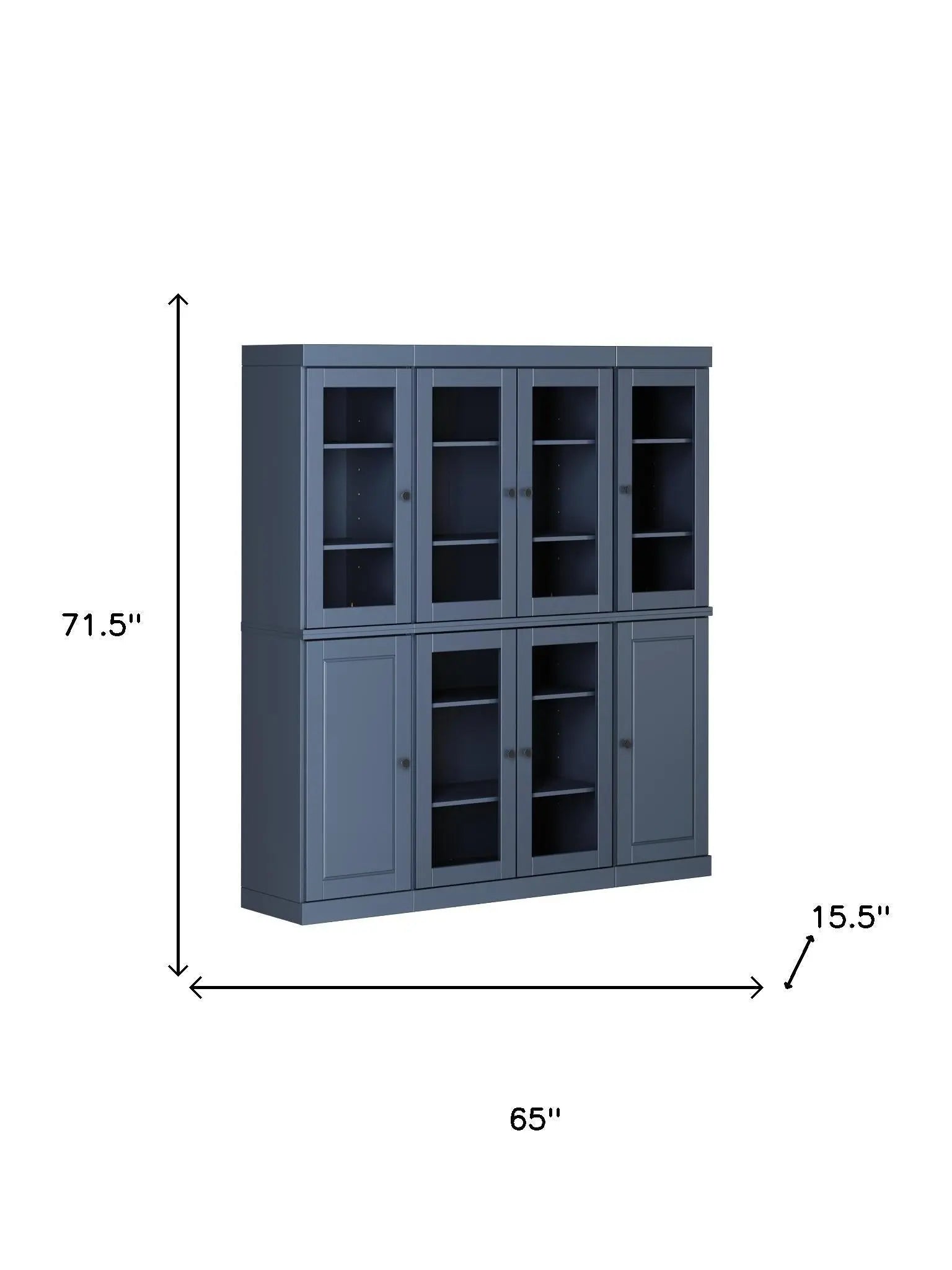 72" French Blue Solid Wood 8 Pantry Or Storage Closet Homeroots Kitchen & Dining