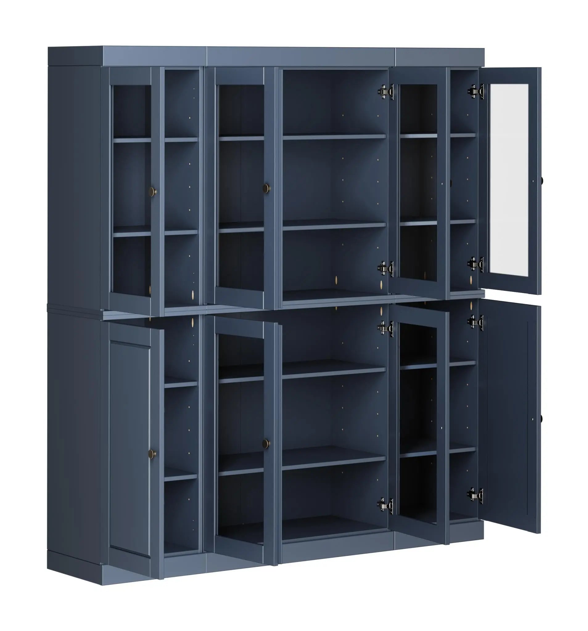 72" French Blue Solid Wood 8 Pantry Or Storage Closet Homeroots Kitchen & Dining