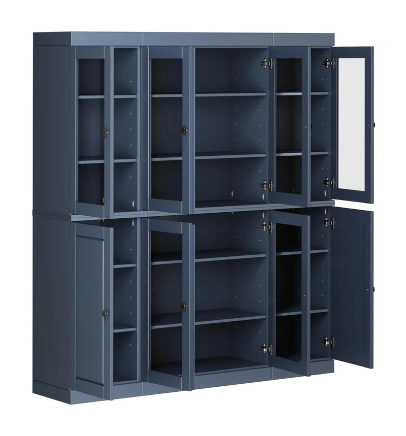 72" French Blue Solid Wood 8 Pantry Or Storage Closet Homeroots Kitchen & Dining
