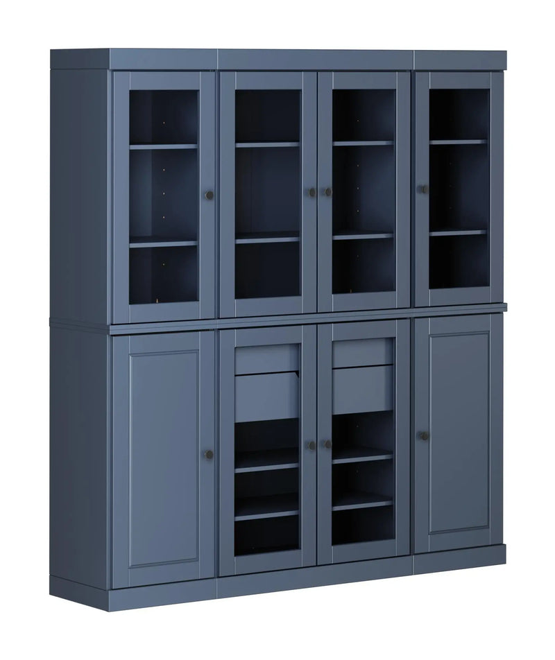 72" French Blue Solid Wood 8 Two Drawer Pantry Or Storage Closet Homeroots Kitchen & Dining