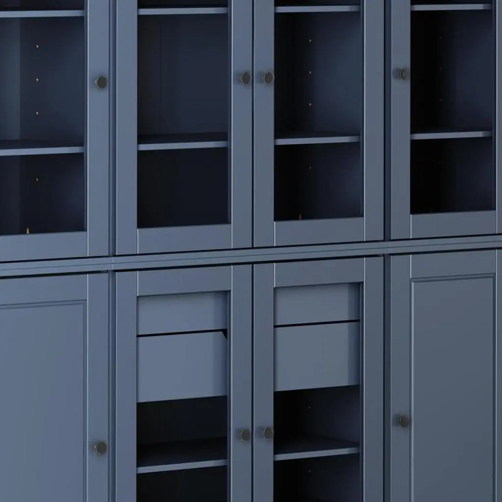 72" French Blue Solid Wood 8 Two Drawer Pantry Or Storage Closet Homeroots Kitchen & Dining