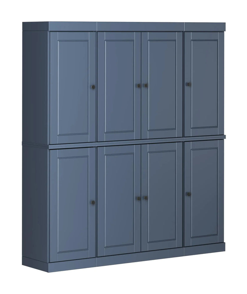 72" French Blue Solid Wood 8 Two Drawer Pantry Or Storage Closet Homeroots Kitchen & Dining