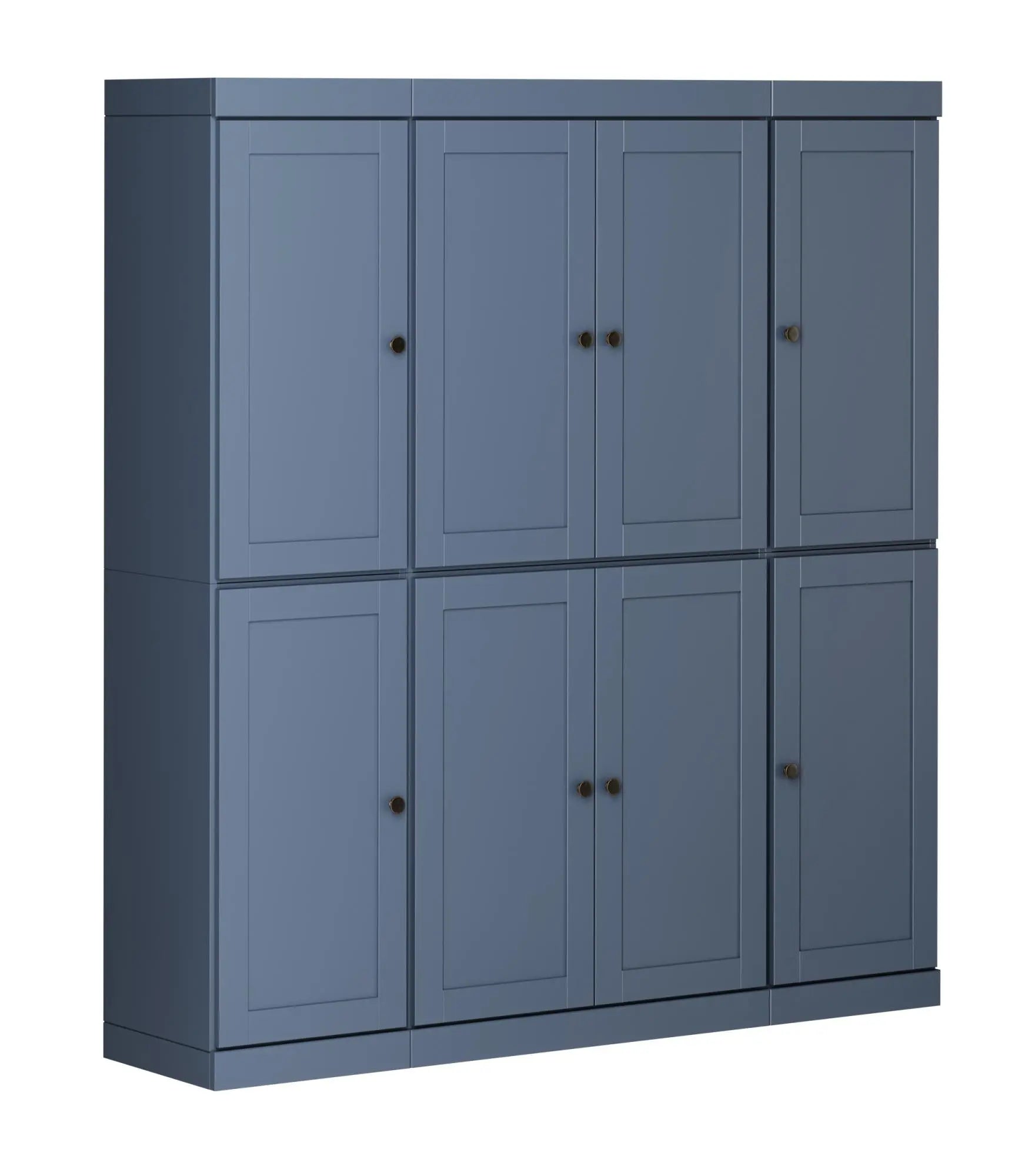 72" French Blue Solid Wood 8 Two Drawer Pantry Or Storage Closet Homeroots Kitchen & Dining