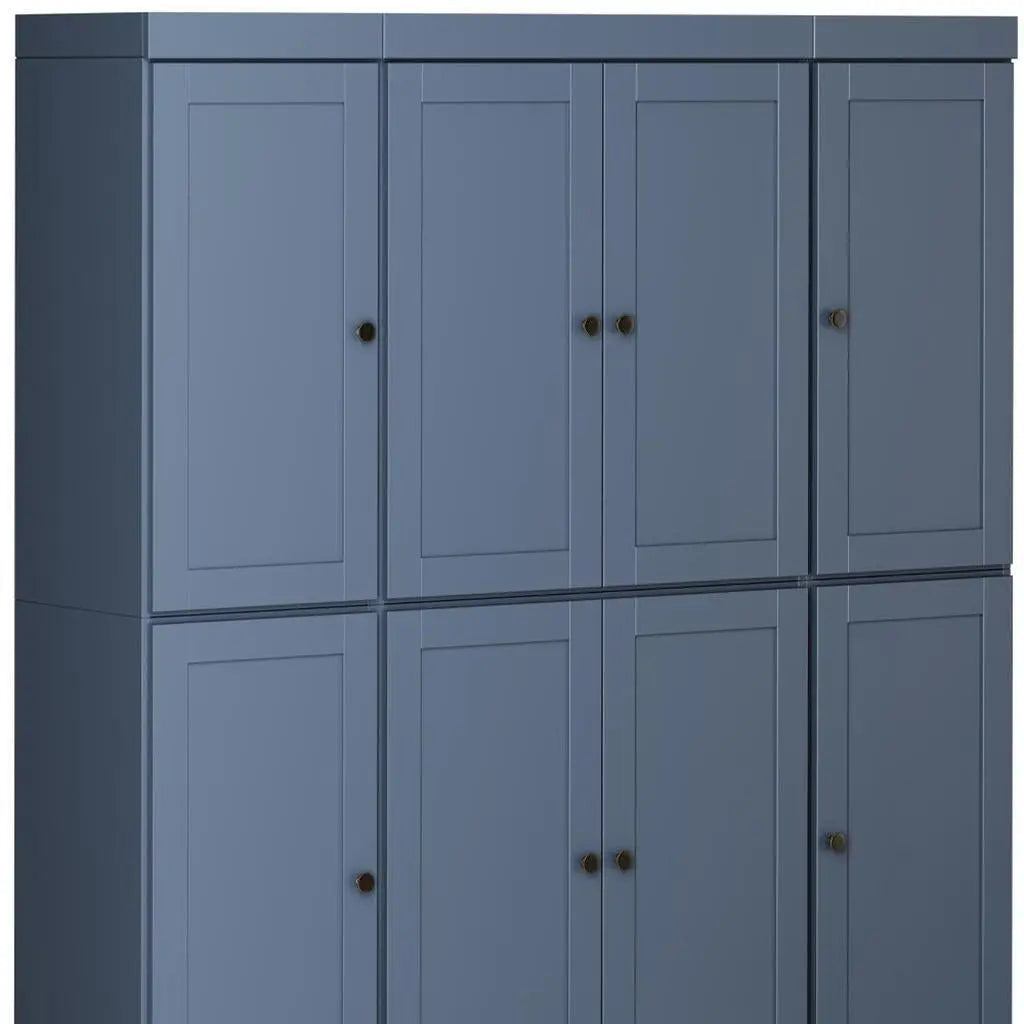 72" French Blue Solid Wood 8 Two Drawer Pantry Or Storage Closet Homeroots Kitchen & Dining