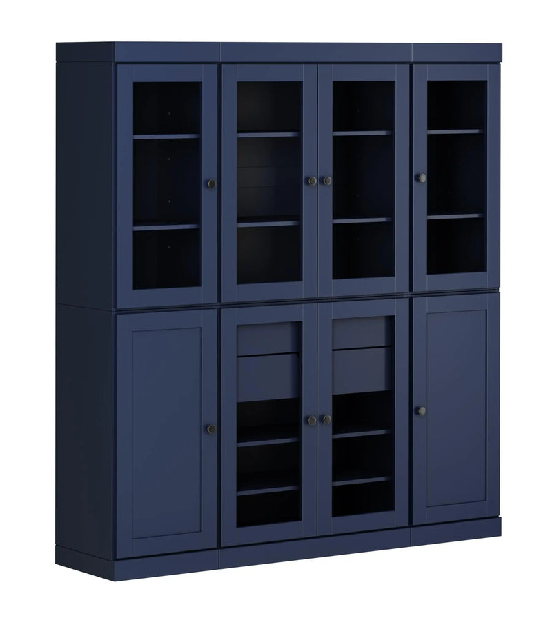 72" French Blue Solid Wood 8 Two Drawer Pantry Or Storage Closet Homeroots Kitchen & Dining