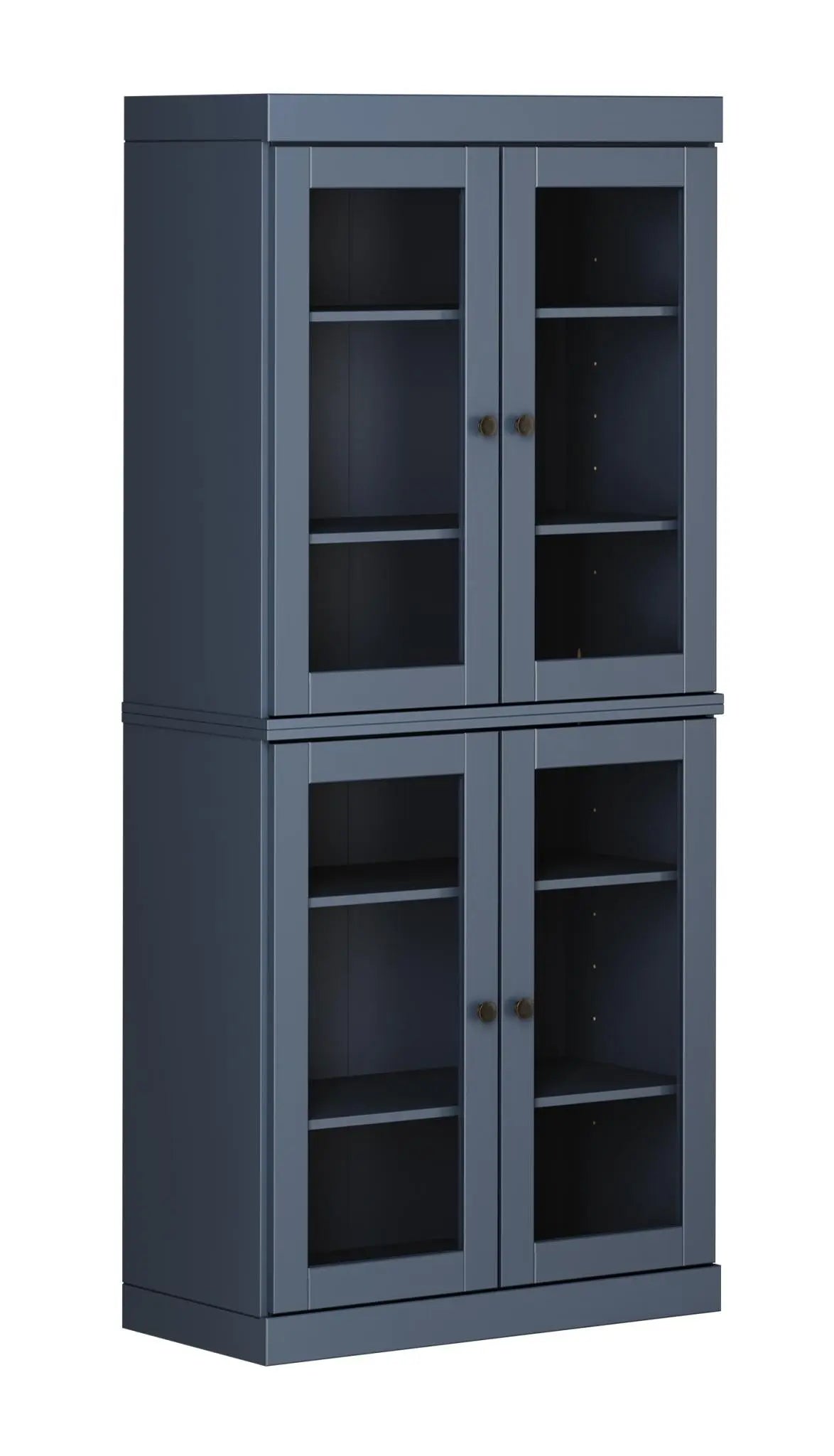 72" French Blue Solid Wood Four Door Pantry Or Storage Closet Homeroots Kitchen & Dining