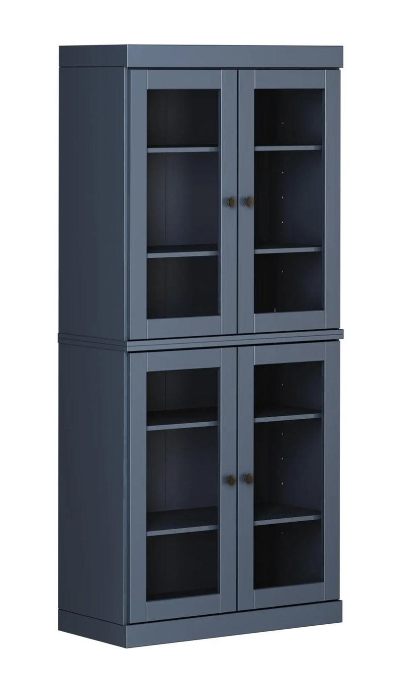 72" French Blue Solid Wood Four Door Pantry Or Storage Closet Homeroots Kitchen & Dining