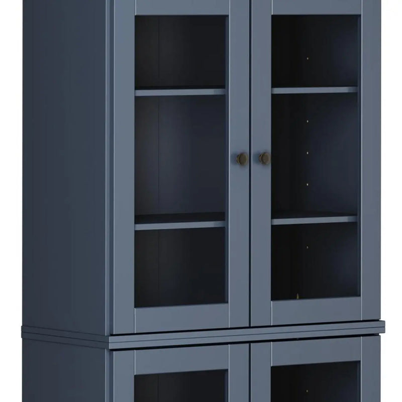 72" French Blue Solid Wood Four Door Pantry Or Storage Closet Homeroots Kitchen & Dining