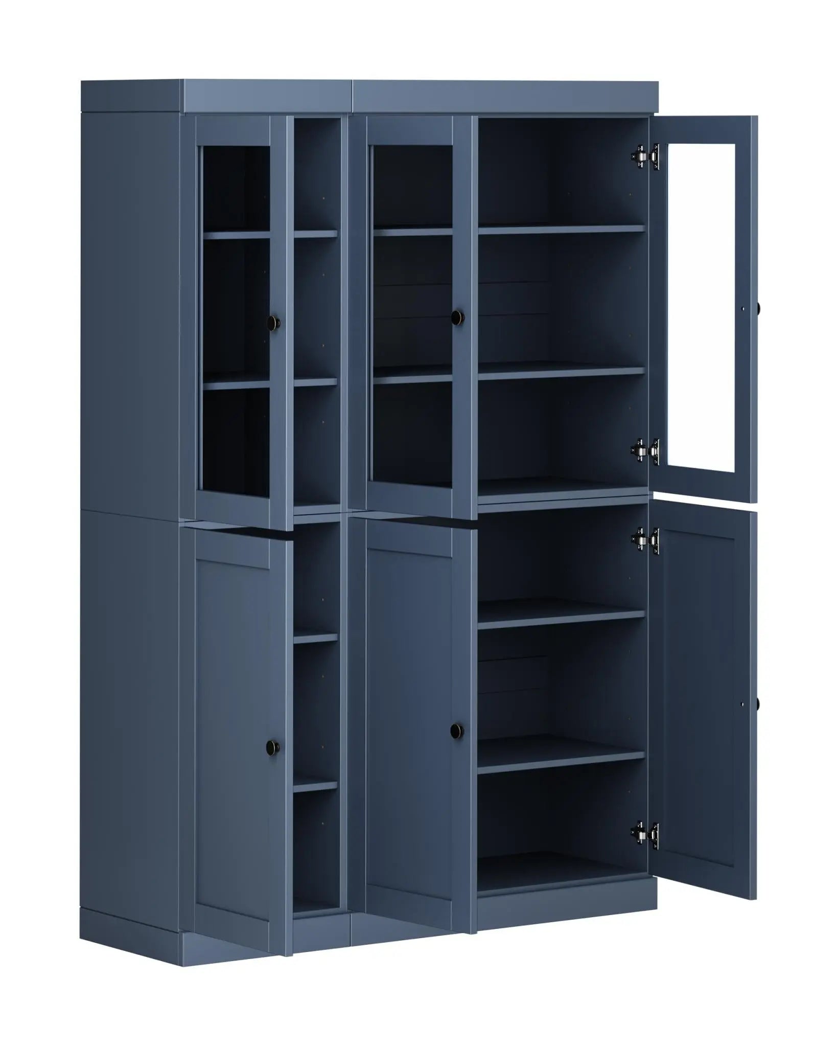 72" French Blue Solid Wood Six Door Pantry Or Storage Closet Homeroots Kitchen & Dining