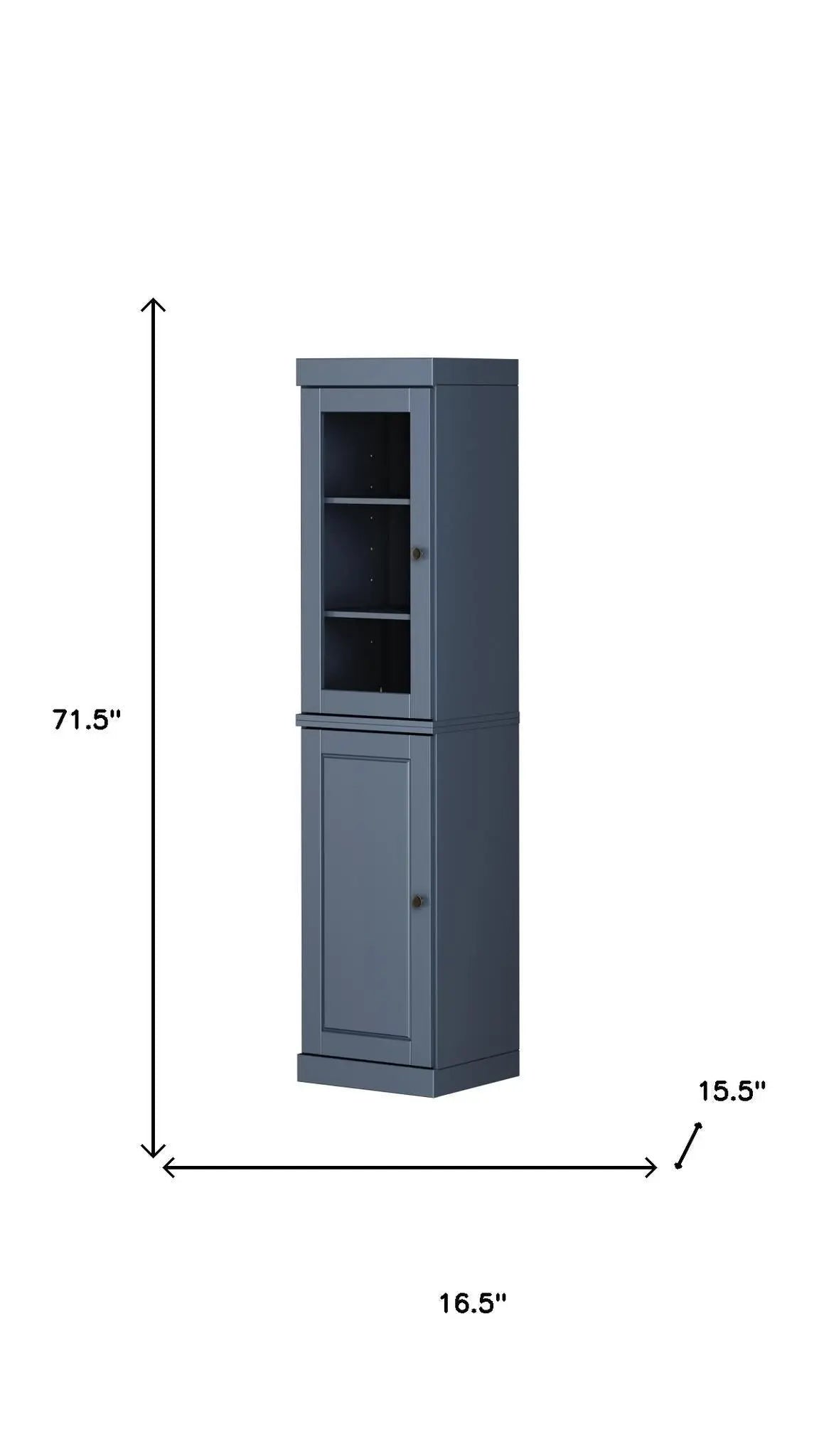 72" French Blue Solid Wood Two Door Pantry Or Storage Closet Homeroots Kitchen & Dining