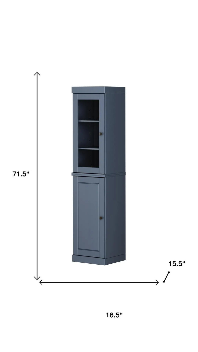 72" French Blue Solid Wood Two Door Pantry Or Storage Closet Homeroots Kitchen & Dining