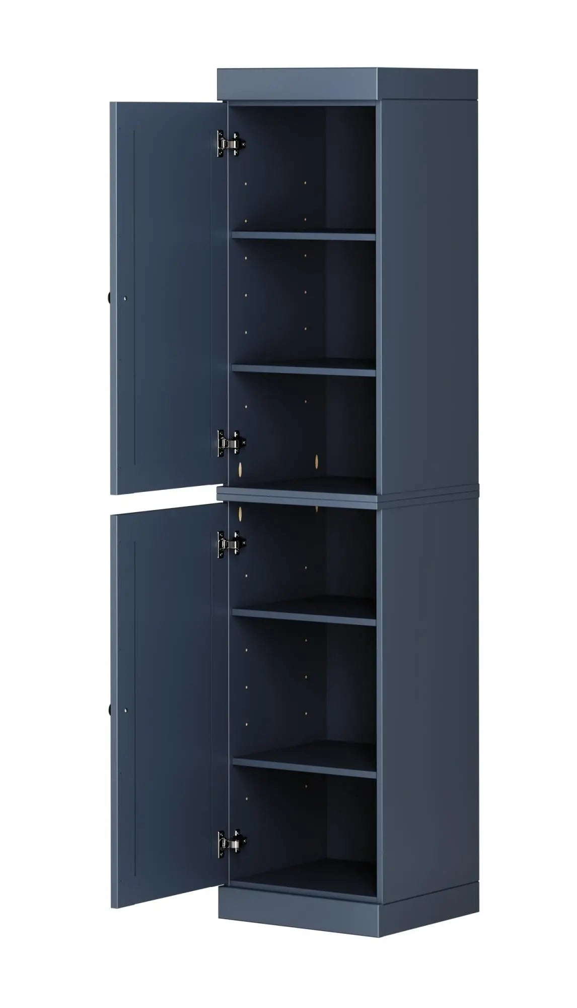 72" French Blue Solid Wood Two Door Pantry Or Storage Closet Homeroots Kitchen & Dining