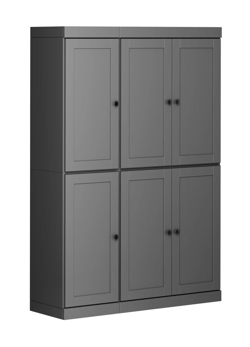 72" Gray Solid Wood 8 Pantry Or Storage Closet Homeroots Kitchen & Dining