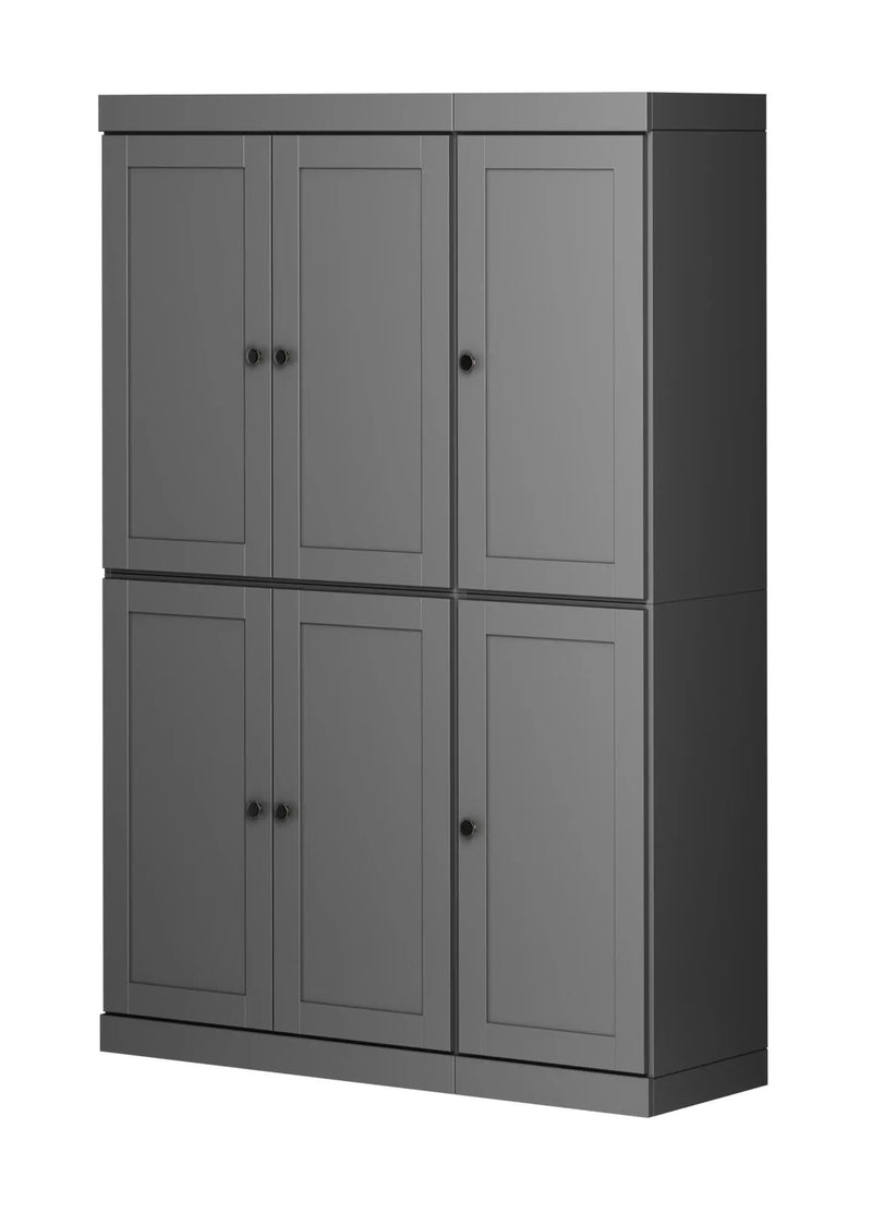 72" Gray Solid Wood 8 Pantry Or Storage Closet Homeroots Kitchen & Dining