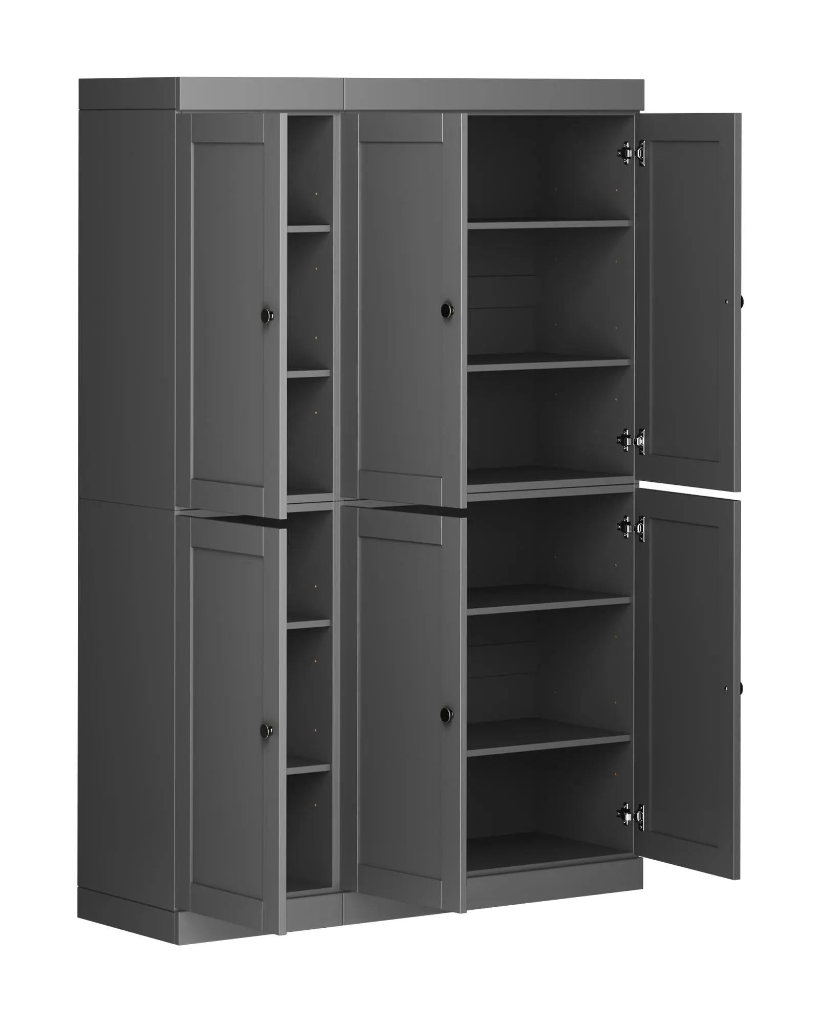 72" Gray Solid Wood 8 Pantry Or Storage Closet Homeroots Kitchen & Dining