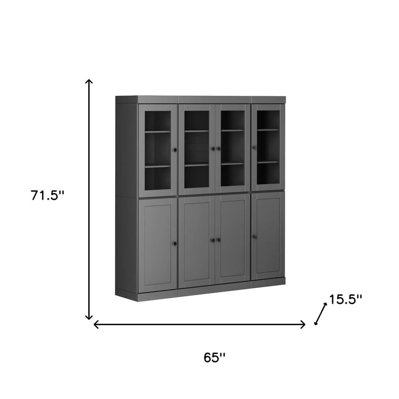 72" Gray Solid Wood 8 Pantry Or Storage Closet Homeroots Kitchen & Dining