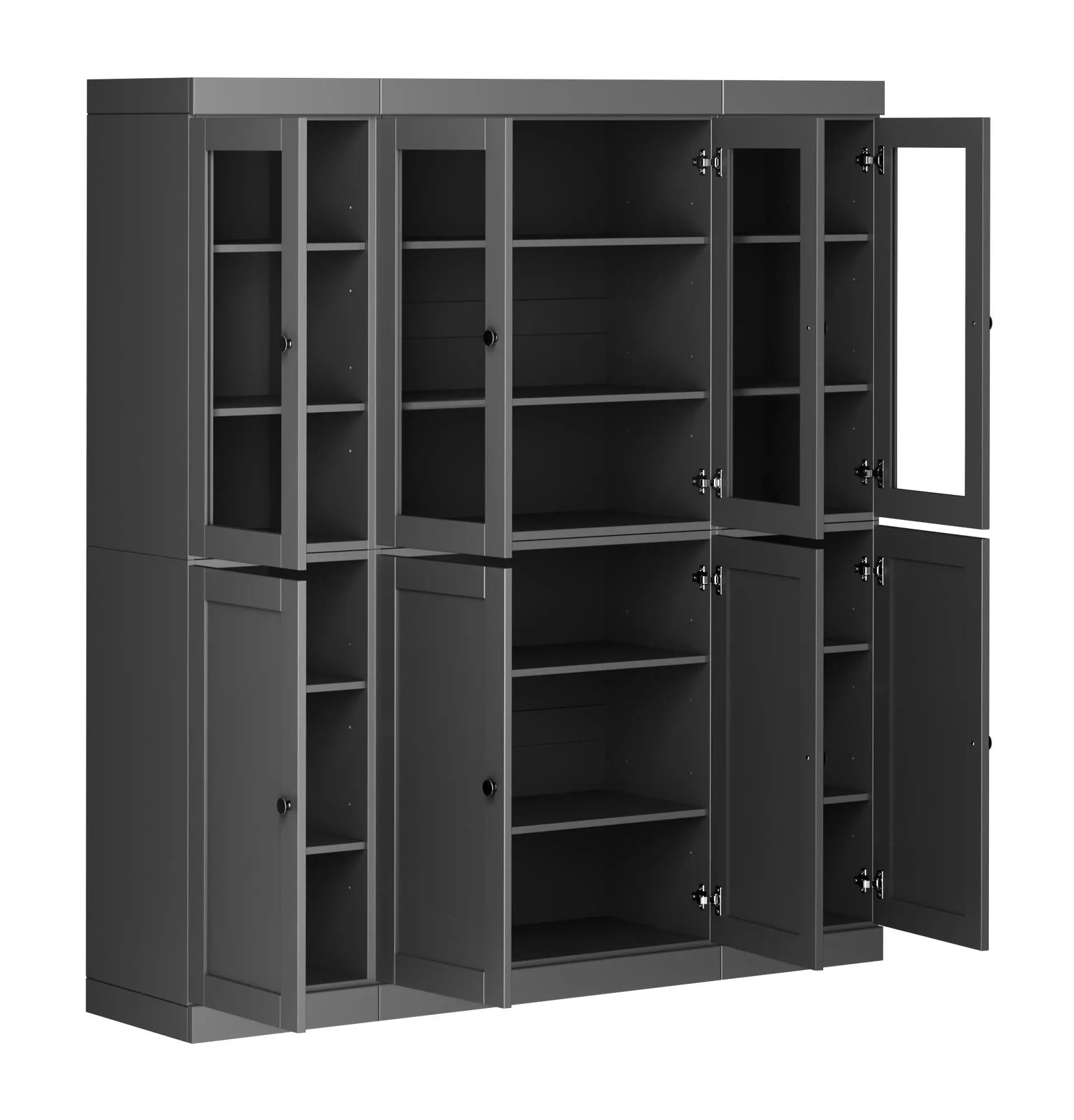 72" Gray Solid Wood 8 Pantry Or Storage Closet Homeroots Kitchen & Dining