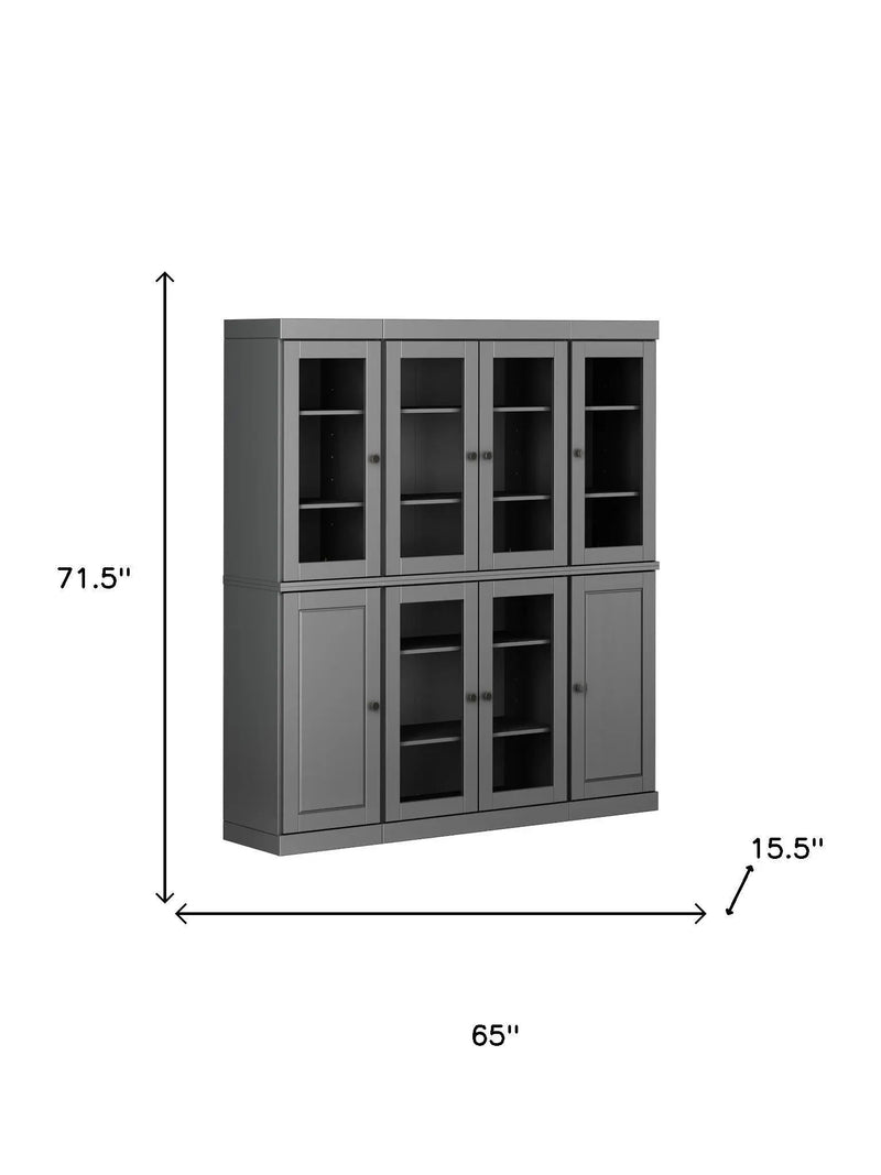 72" Gray Solid Wood 8 Pantry Or Storage Closet Homeroots Kitchen & Dining