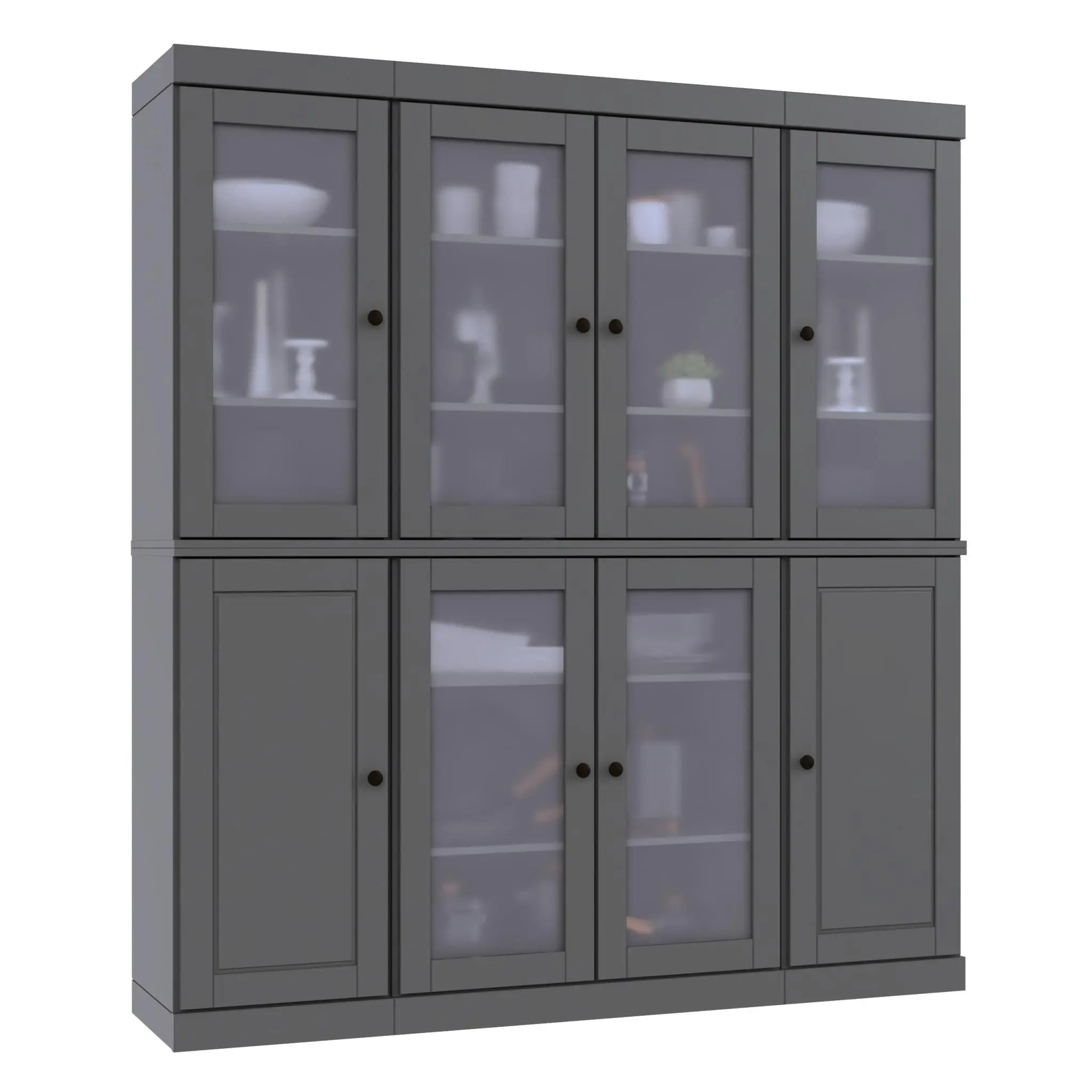 72" Gray Solid Wood 8 Pantry Or Storage Closet Homeroots Kitchen & Dining