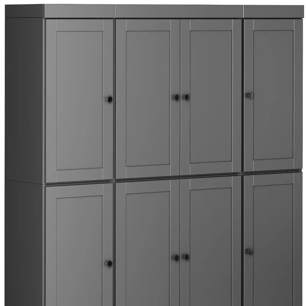 72" Gray Solid Wood 8 Two Drawer Pantry Or Storage Closet Homeroots Kitchen & Dining
