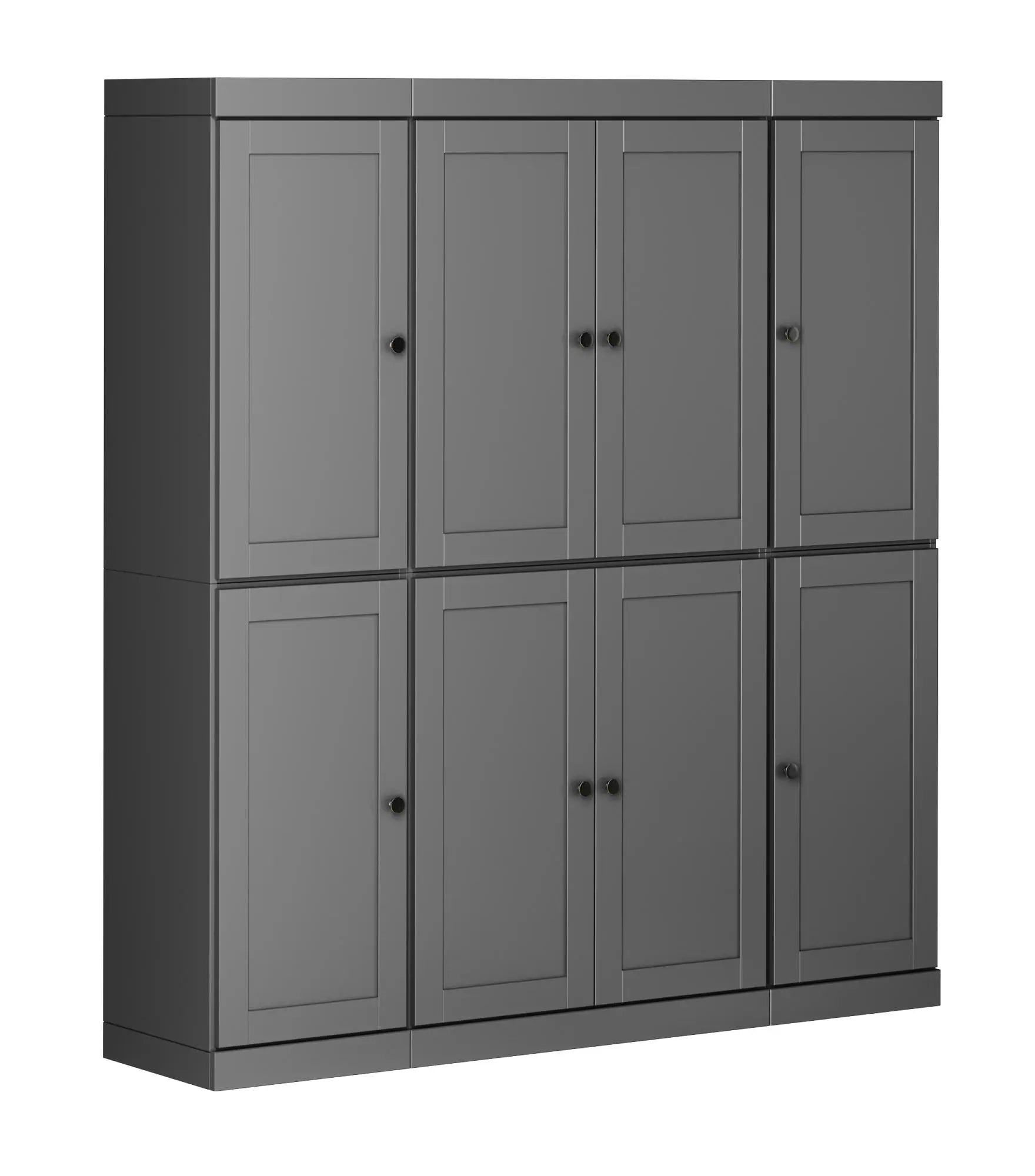72" Gray Solid Wood 8 Two Drawer Pantry Or Storage Closet Homeroots Kitchen & Dining